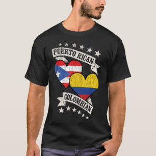 Puerto Rico Kolumbianische Herzfahnen T-Shirt