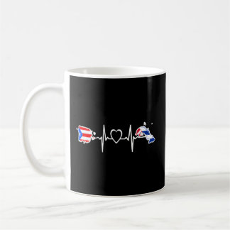 Puerto Rico Kuba Flag Puerto Rico Kuba Herzschlag Kaffeetasse