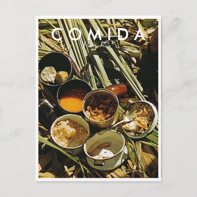 Puerto Rico Küche, Geschichte, Puerto Rico Postkarte (Vorderseite)