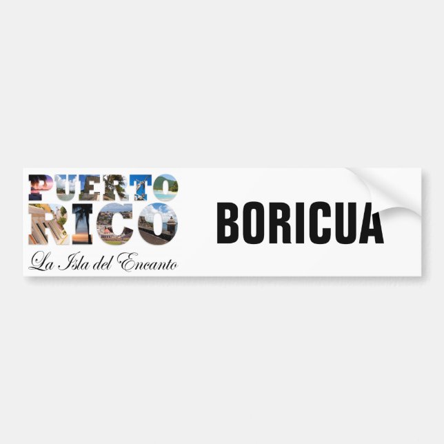 Puerto Rico La Isla Del Encanto Boricua Autoaufkleber (Vorne)
