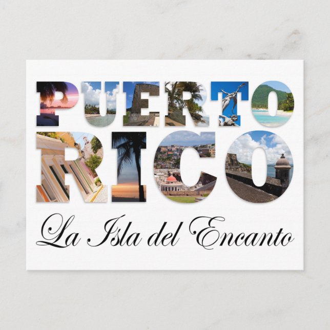 Puerto Rico La Isla Del Encanto Collage Postkarte (Vorderseite)