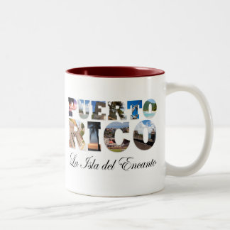 Puerto Rico La Isla Del Encanto Montage Zweifarbige Tasse