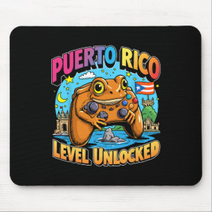 Puerto Rico Level freigeschaltet Gamer Coqui Frosc Mousepad