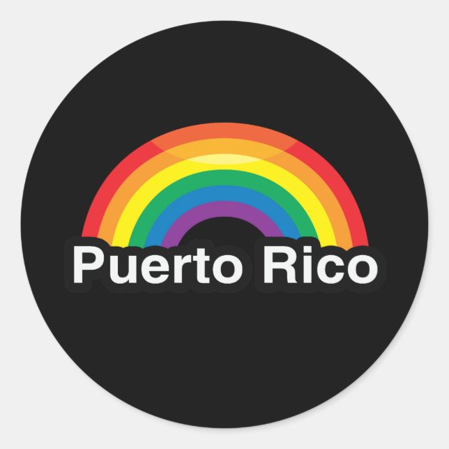 PUERTO RICO LGBT PRIDE RAINBOW RUNDER AUFKLEBER (Vorderseite)