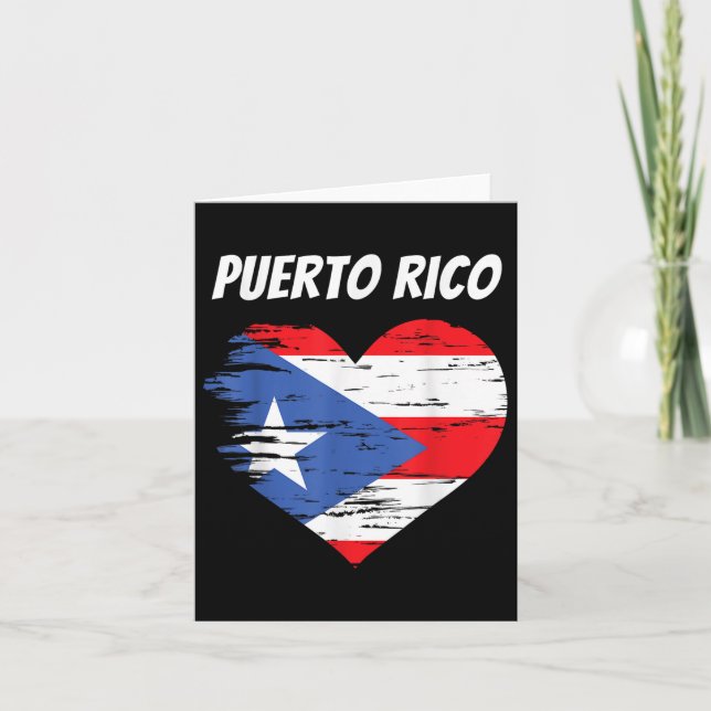 Puerto Rico Liebe Herzflag Gift Puerto Rican Rais Karte (Vorderseite)