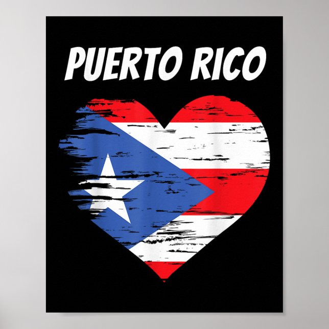 Puerto Rico Liebe Herzflag Gift Puerto Rican Rais Poster (Vorne)