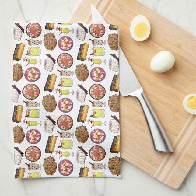 Puerto Rico Liebe Küche Puerto Rico Feinschmecker Geschirrtuch (Viertel Falte)