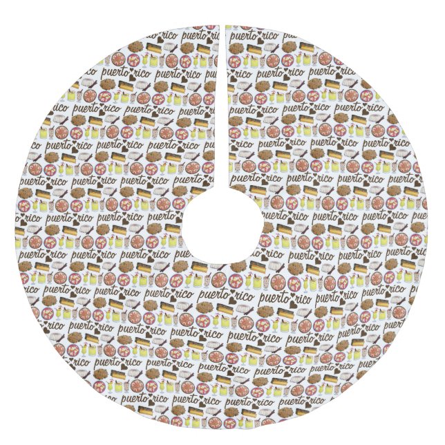Puerto Rico Liebe Küche Puerto Rico Feinschmecker Polyester Weihnachtsbaumdecke (Vorderseite)