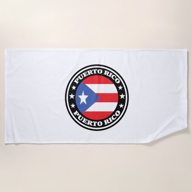 Puerto Rico Logo für die nationale Flagge Strandtuch (Vorderseite)