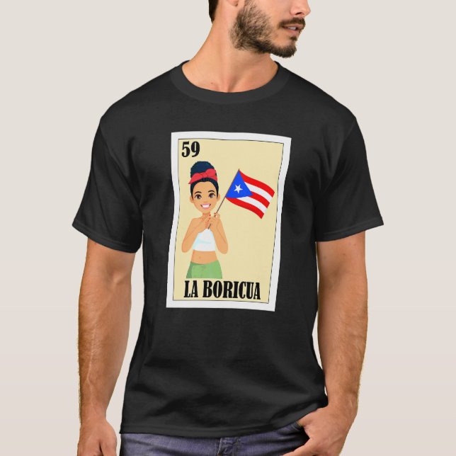 Puerto Rico Lottery Mexican Bingo La Boricua T-Shirt (Vorderseite)