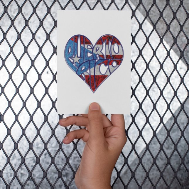 Puerto Rico Love Card  Dankeskarte (Puerto Rico Flag heart Love Card)