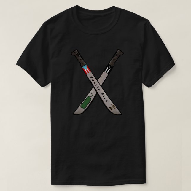 Puerto Rico Machete Flag Karte Coqui Taino T - Shi T-Shirt (Design vorne)