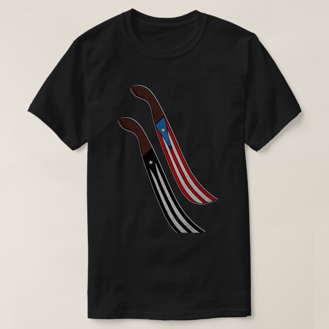 Puerto Rico Machete Flags  T-Shirt (Design vorne)