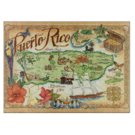 Puerto Rico Map Cutting Board Schneidebrett