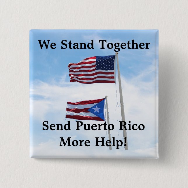 Puerto Rico mehr Hilfe Hurrikan Desaster Button se (Vorderseite)
