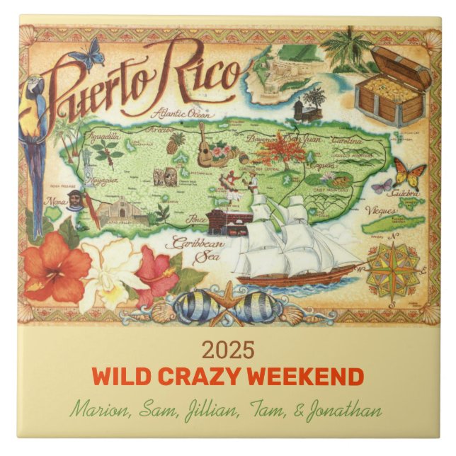 Puerto Rico Memory Tile Fliese (Vorderseite)