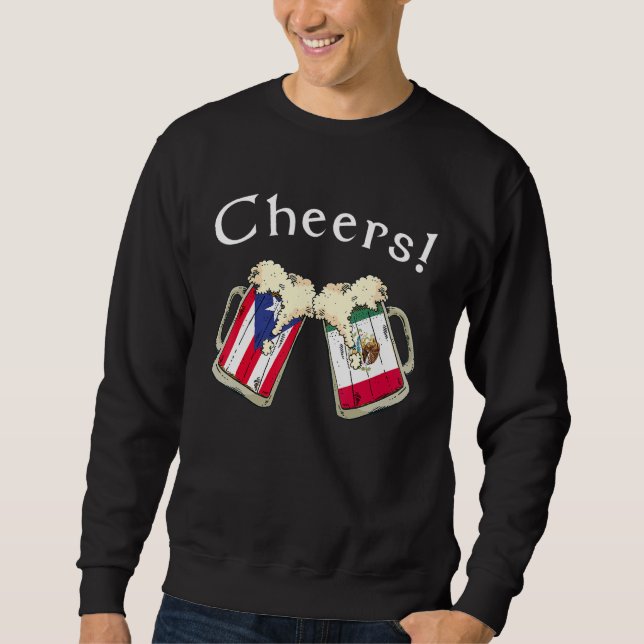 Puerto Rico Mexico Flag Cheers Beer Grown Patriot  Sweatshirt (Vorderseite)