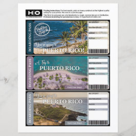 Puerto Rico Mock Ticket für Reisen und Veranstaltu