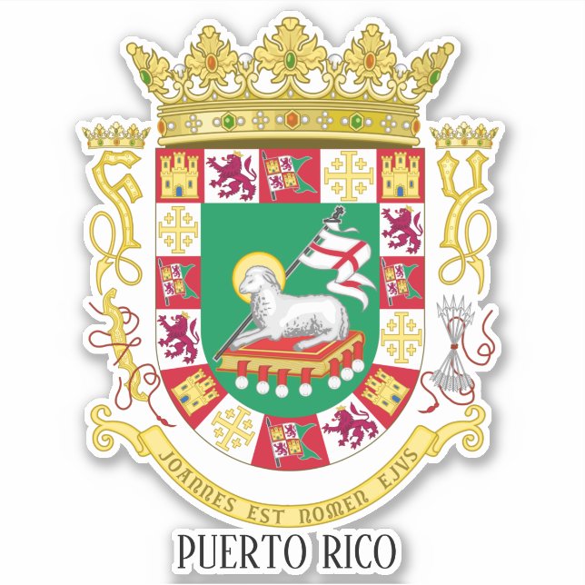 Puerto Rico National Coat of Arms Patriotic Aufkleber (Vorderseite)