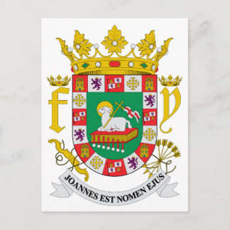Puerto Rico Offizieller Wappen Heraldry Symbol Postkarte