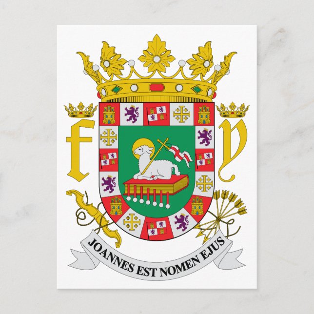 Puerto Rico Offizieller Wappen Heraldry Symbol Postkarte (Vorderseite)