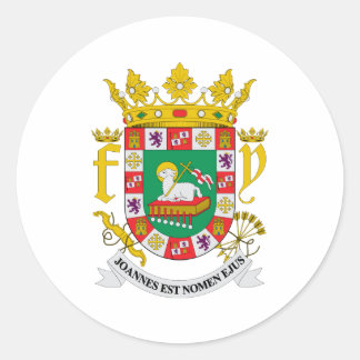Puerto Rico Offizieller Wappen Heraldry Symbol Runder Aufkleber