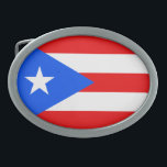 Puerto Rico Ovale Gürtelschnalle<br><div class="desc">Flagge von Puerto Rico</div>