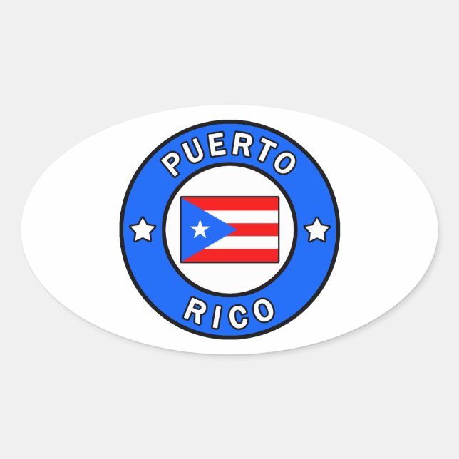 Puerto Rico Ovaler Aufkleber (Vorderseite)