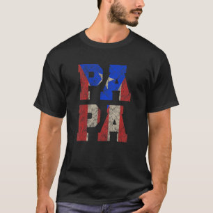Puerto Rico Papa mit puerto-ricanischer Flagge T-Shirt