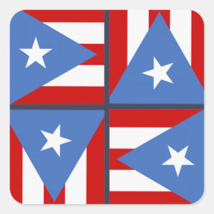 Puerto Rico Party Thema: Fette Flagge Quadratische Quadratischer Aufkleber