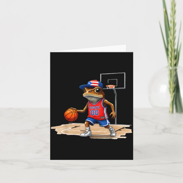 Puerto Rico Patriotic Flag Boricua Fun Basketball  Karte (Vorderseite)