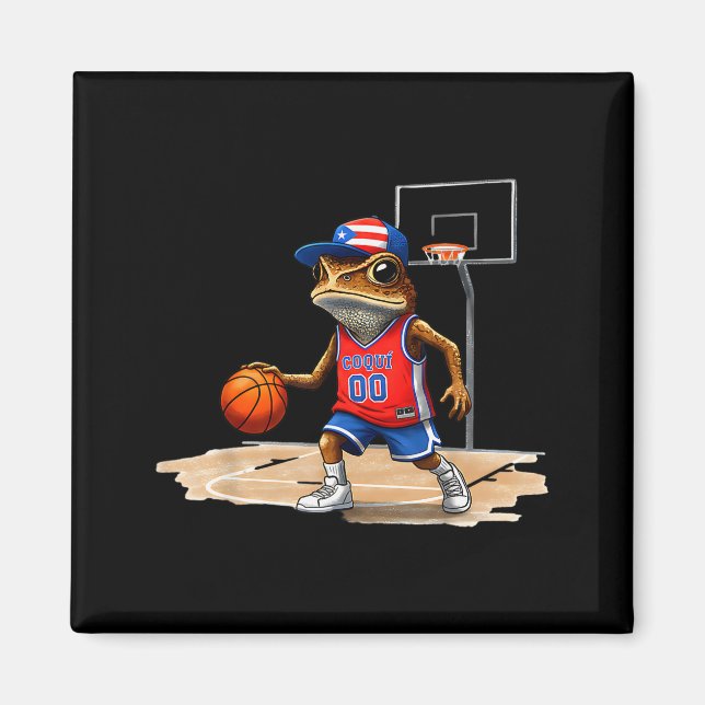 Puerto Rico Patriotic Flag Boricua Fun Basketball  Magnet (Vorne)