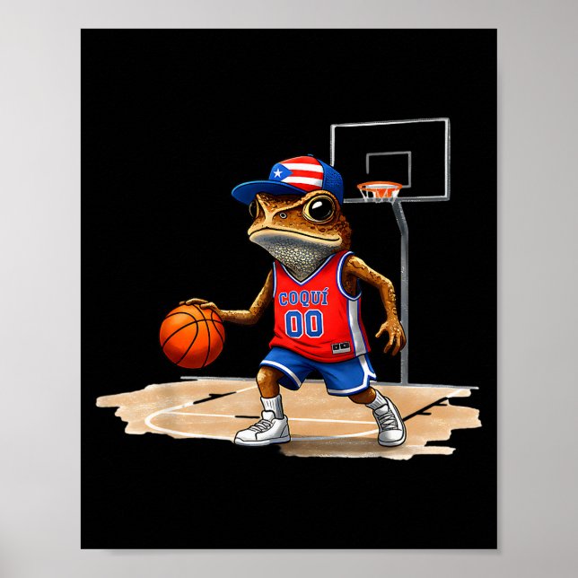 Puerto Rico Patriotic Flag Boricua Fun Basketball  Poster (Vorne)