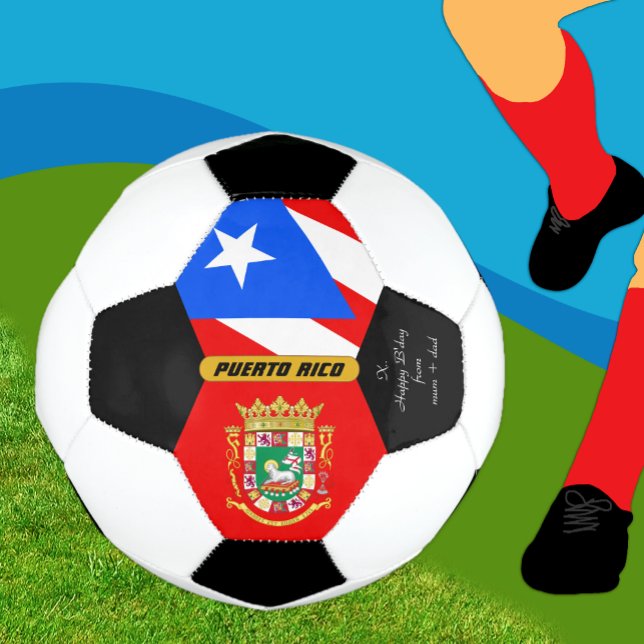 Puerto Rico Personalisiert, Fahne, Foto Fußball (Von Creator hochgeladen)
