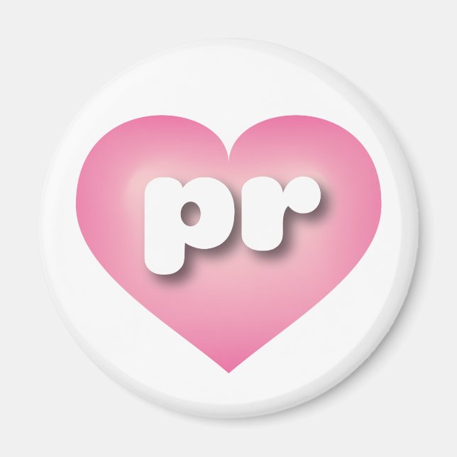 Puerto Rico Pink Fade Heart - I Liebe PR Magnet (Vorne)
