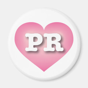 Puerto Rico Pink Fade Heart - I Liebe PR Magnet