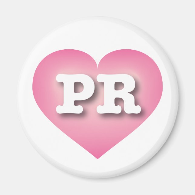 Puerto Rico Pink Fade Heart - I Liebe PR Magnet (Vorne)