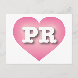 Puerto Rico Pink Fade Heart - I Liebe PR Postkarte