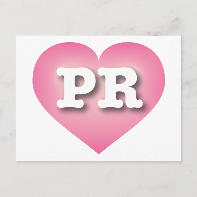 Puerto Rico Pink Fade Heart - I Liebe PR Postkarte (Vorderseite)