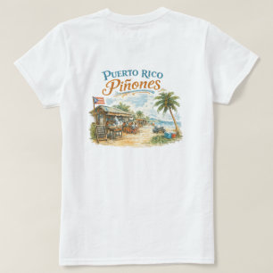 Puerto Rico Piñones Kioske Vintage Skizze T-Shirt