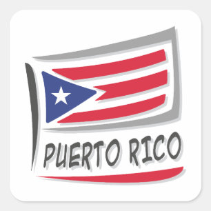 Puerto Rico Pride X Flag Quadratischer Aufkleber