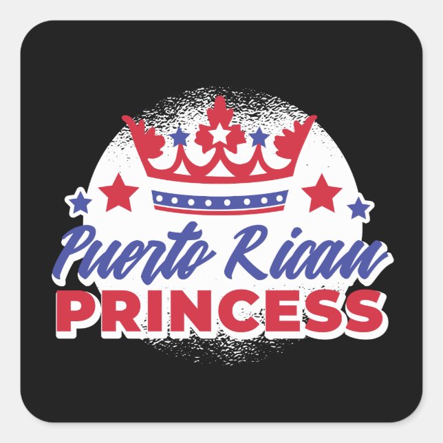 Puerto-Rico-Prinzessin Niedlich Boricua Girl Pride Quadratischer Aufkleber (Vorderseite)