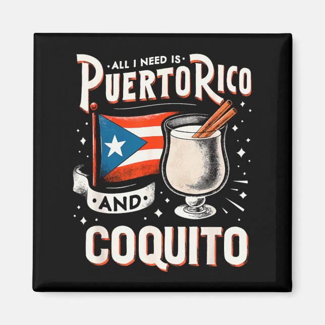 Puerto Rico Puerto Rican Eggnog Christmas Rum Coqu Magnet (Vorne)