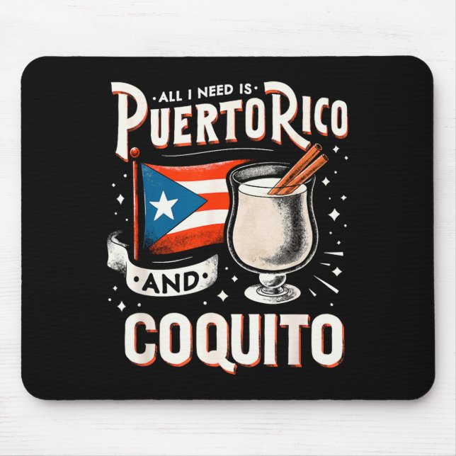 Puerto Rico Puerto Rican Eggnog Christmas Rum Coqu Mousepad (Vorne)