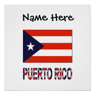 Puerto Rico Puerto-ricanische Flagge Blau Personal Poster