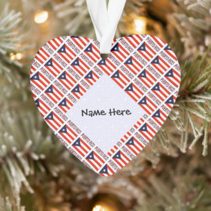 Puerto Rico puerto-ricanische Flagge gekachelt Sch Ornament