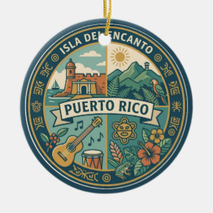 Puerto Rico Puerto-ricanische Kulturillustration Keramik Ornament