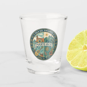 Puerto Rico Puerto-ricanische Kulturillustration Schnapsglas