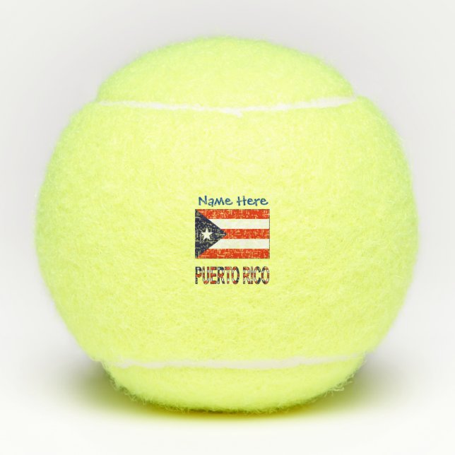 Puerto Rico Puerto Rico Flag Blau Personalisiert Tennisbälle (Vorderseite)
