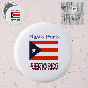 Puerto Rico Puerto Rico Flag Blau Personalisierung Button